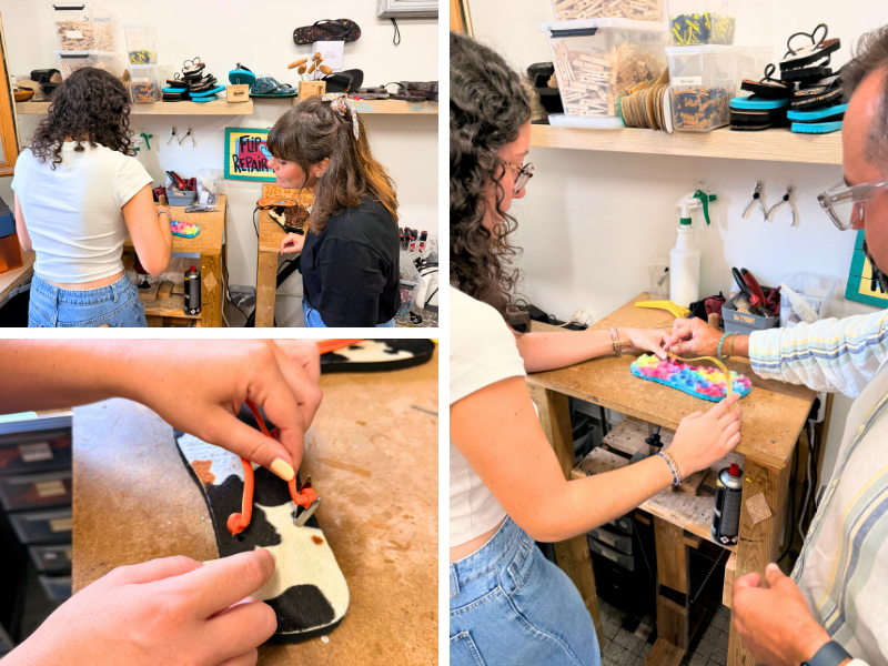 Étape 2 de l'atelier de fabrication de tongs Biscaïa