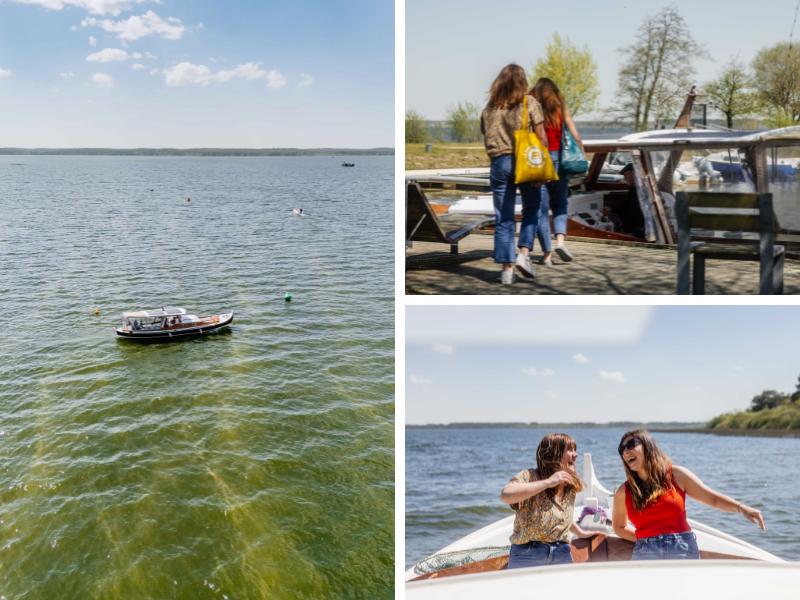 Balade en pinasse électrique sur le Lac Sud à Gastes