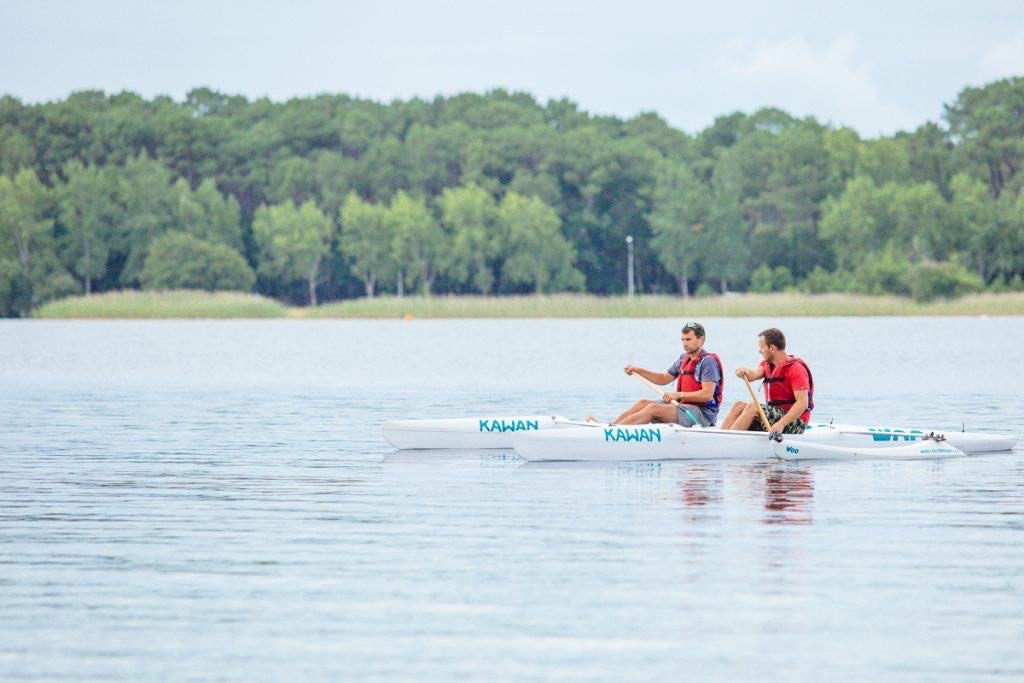 Pirogue sur le lac de Sanguinet avec Yak Océan